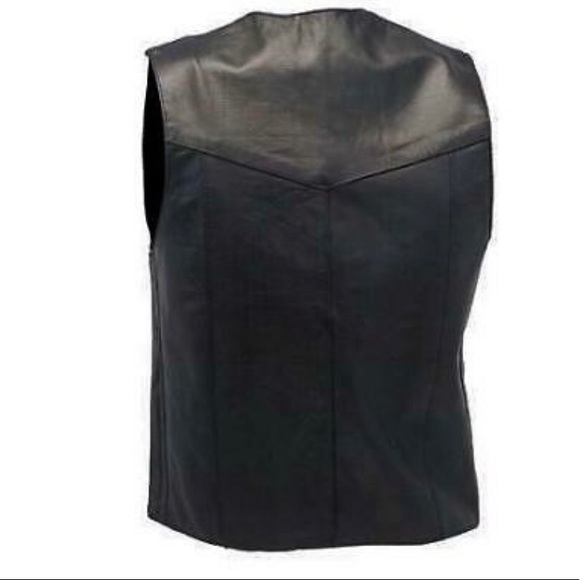MEN CLASSIC BIKER CONCEALED CARRY LEATHER VEST - Picture 4 of 5